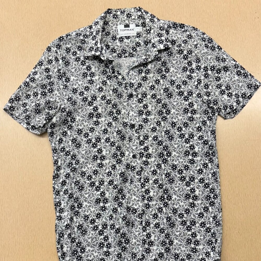 Topman geometric floral button down